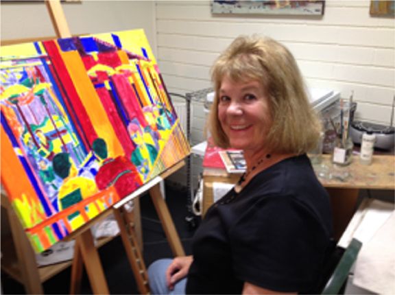 Dixie at easel